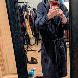 LLBean Men's XL Robe w. hood Black Watch Plaid Lining